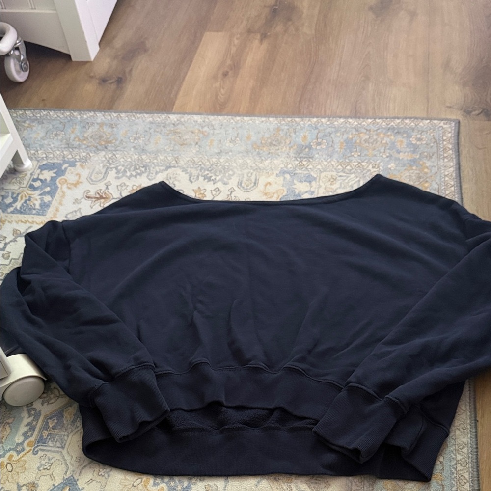 Women's Navy Blue off the shoulder long sleeve
